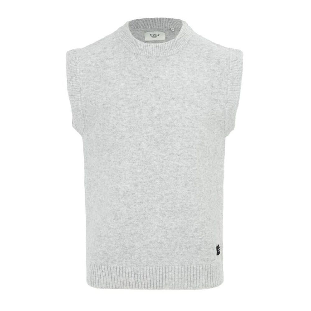 Firetrap Mens Crew Neck Sleeveless Sweater Vest / Light Grey